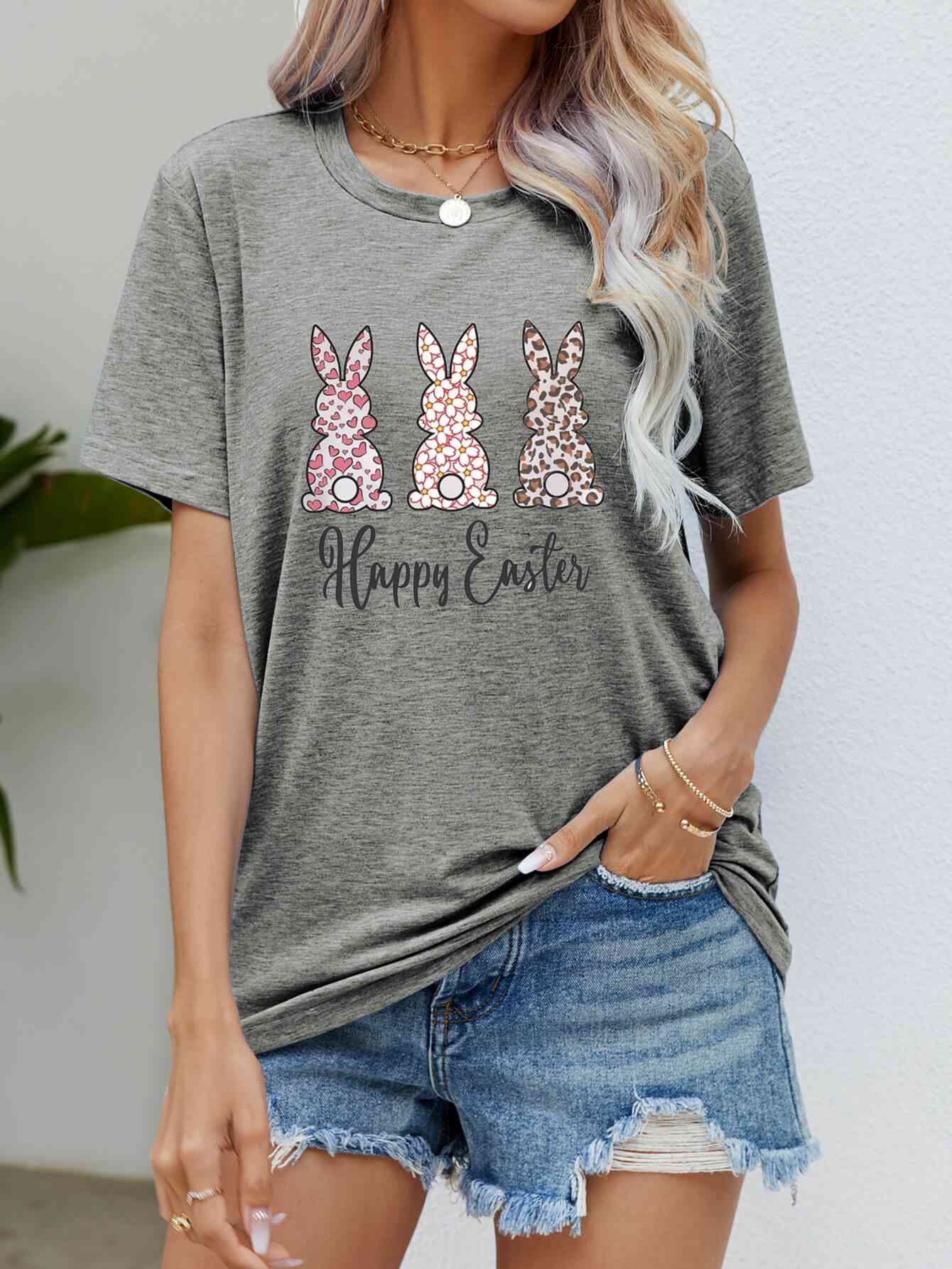 HAPPY EASTER Graphic Short Sleeve Tee